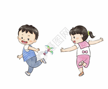 游戏项目两个小孩踢毽子gif动图高清图片