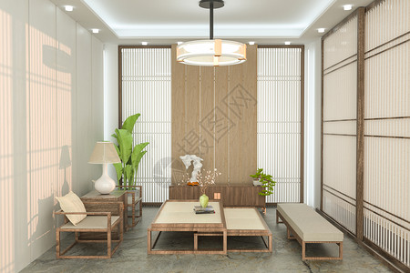时尚中国风3D简约中式家居设计图片