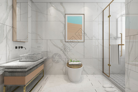 卫浴马桶软管北欧卫浴空间设计图片