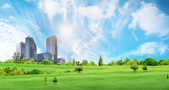 景观蓝天绿色环保城市设计图片