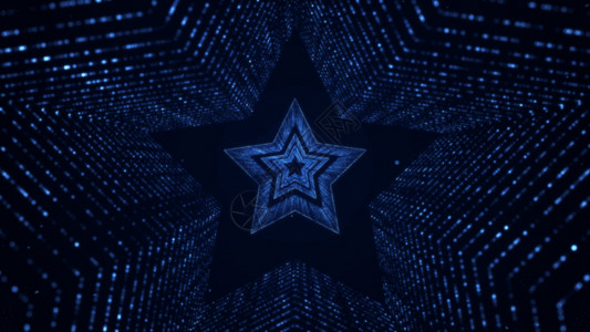 蓝色五角星五角星穿梭粒子背景GIF高清图片