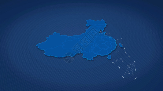 区域分布图蓝色科技泛西南区域中国地图三维展示GIF高清图片