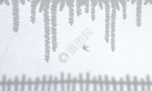 白色围栏自然光影背景设计图片