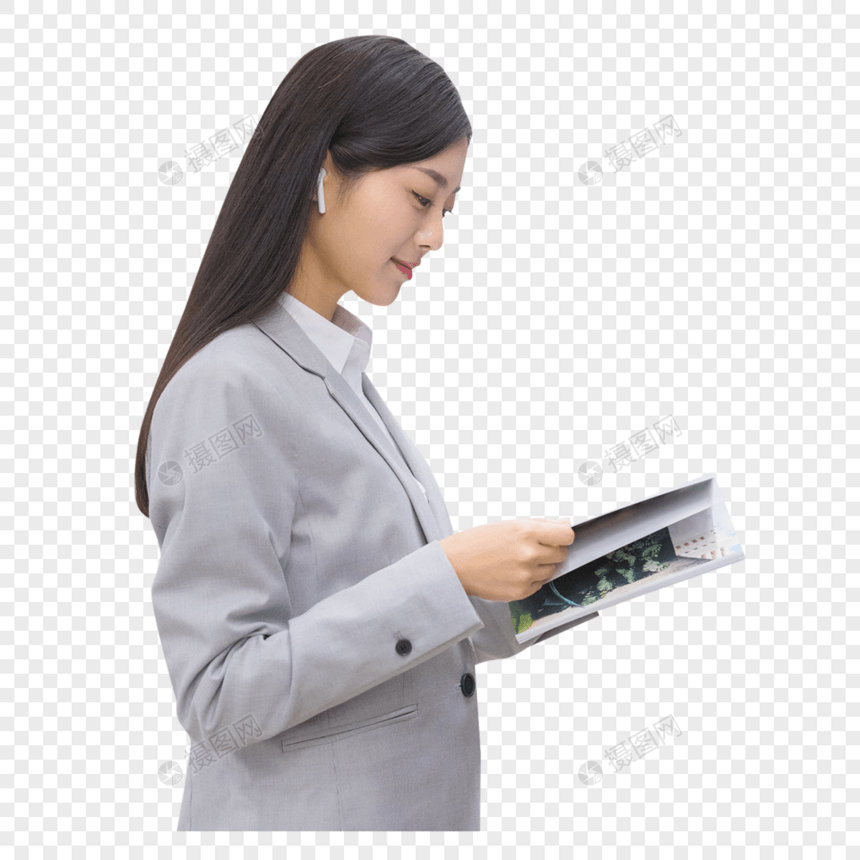 商务女性看书图片