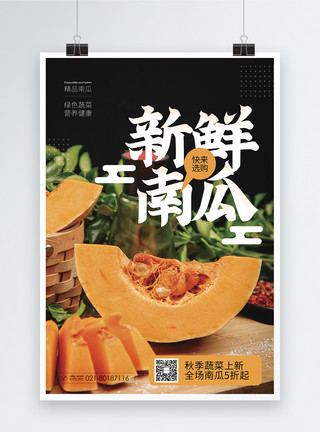 菜品蔬菜新鲜南瓜促销海报模板
