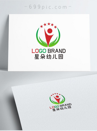 书香门第学校教育LOGO幼儿园标志设计模板