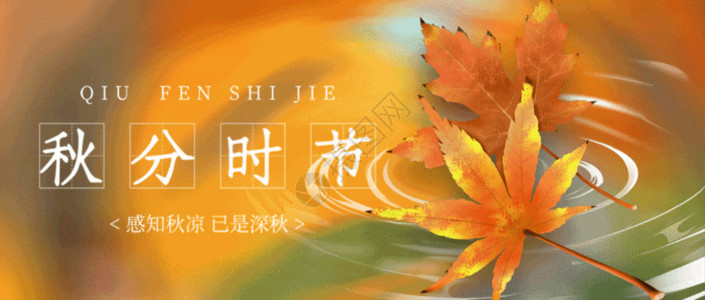 秋天水二十四节气秋分公众号封面GIF高清图片