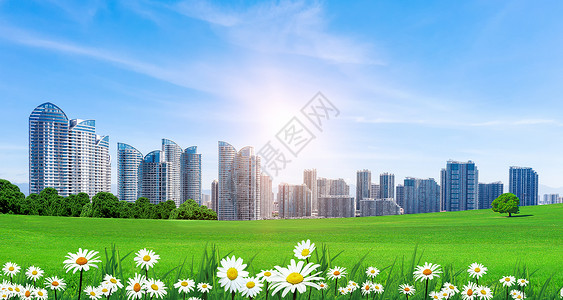 绿色环保城市背景图片
