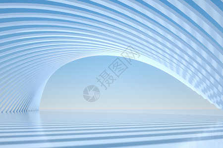 海洋隧道立体建筑空间场景设计图片