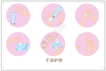 手部护理过程插画背景图片