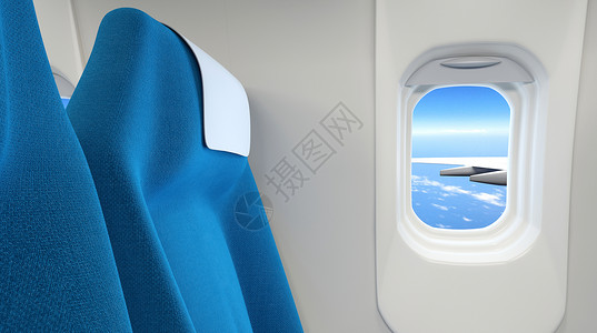 客机机舱内部背景图片