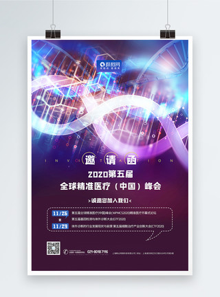 DNA鉴定医疗峰会科技会议海报模板