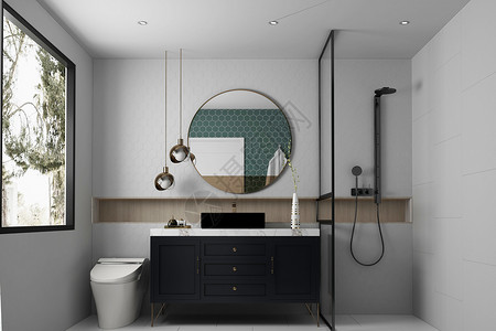 厕所效果图现代卫浴设计设计图片