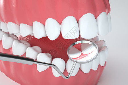 贴片C4D牙齿检查场景设计图片