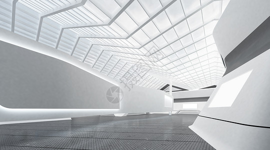 科技馆灯光3D空间建筑设计图片