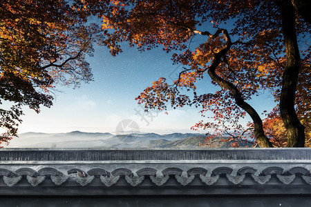 淮山段秋天背景设计图片