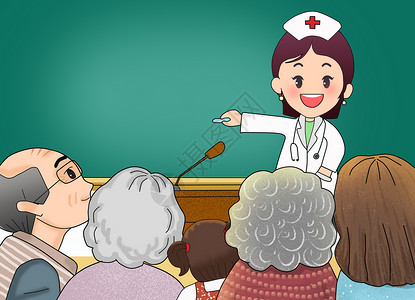 养生宣传医护人员讲课背景插画插画