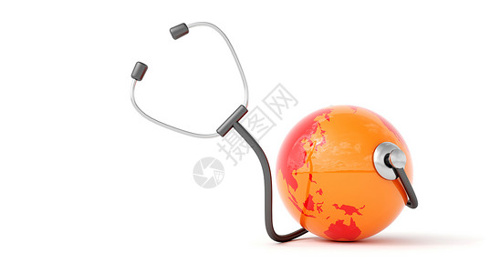 橙色地球3D环保概念设计图片