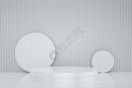 白色磁碗简约白色几何电商场景设计图片