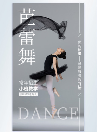 黑天鹅摄影图海报芭蕾舞舞蹈培训模板