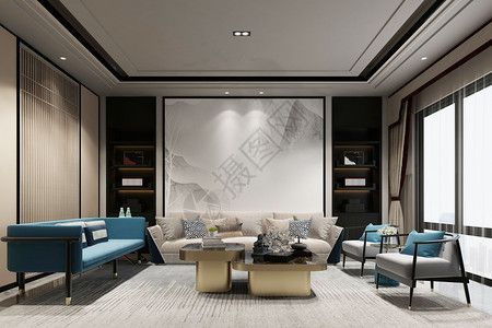 新中式家居设计背景图片