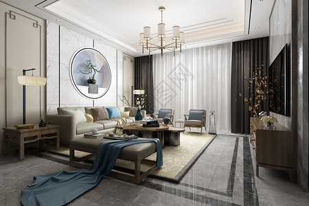 客厅古典沙发新中式家居设计设计图片