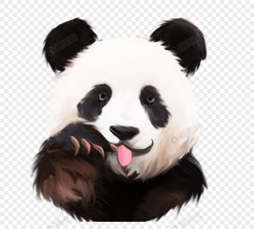 吐舌俏皮大熊猫元素图片