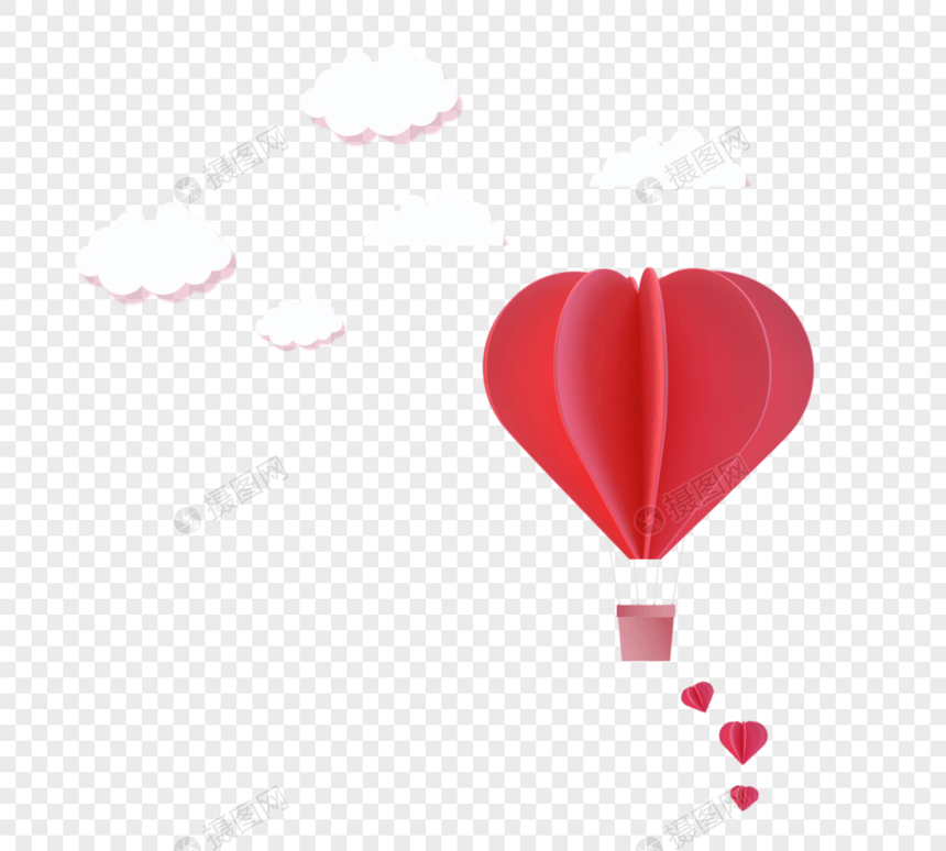 情人节爱红色折纸样式素材图片