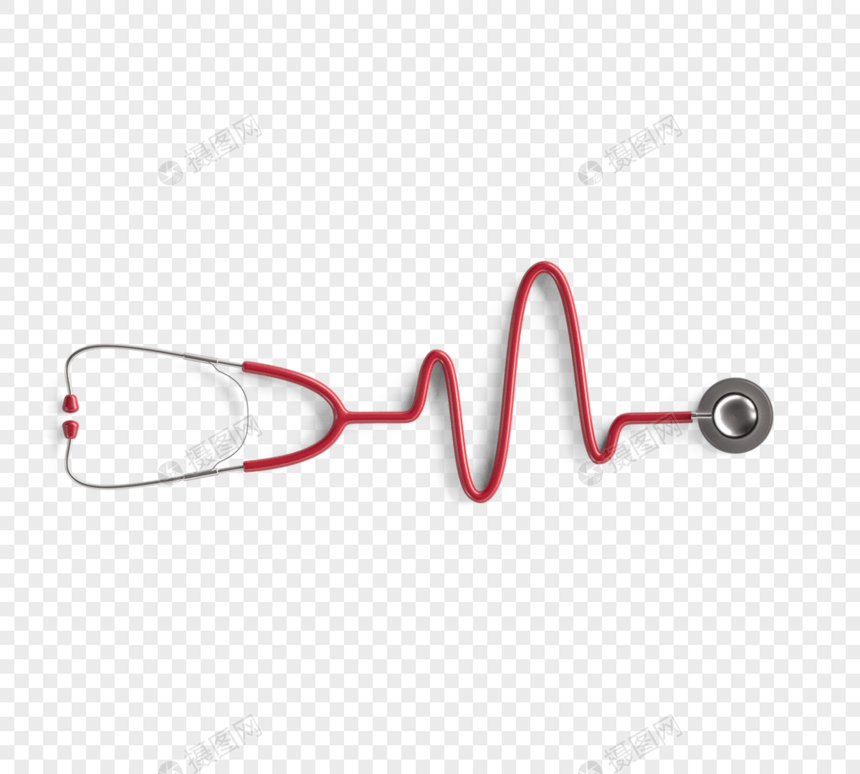心电图听诊器3d元素图片