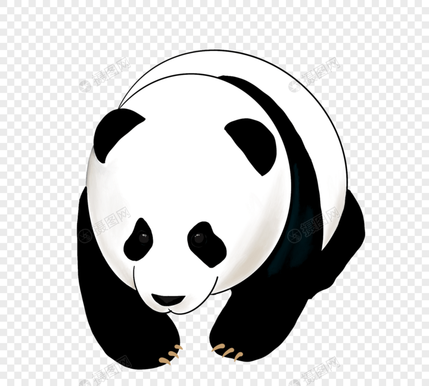 手绘立体可爱风格熊猫图片