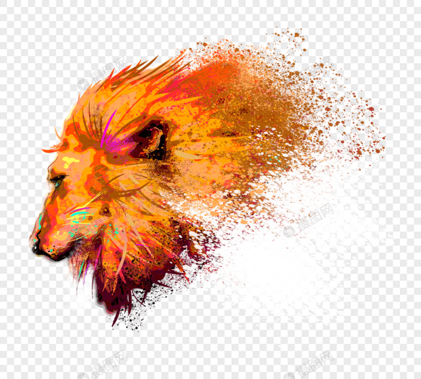 飞溅狮子头元素图片
