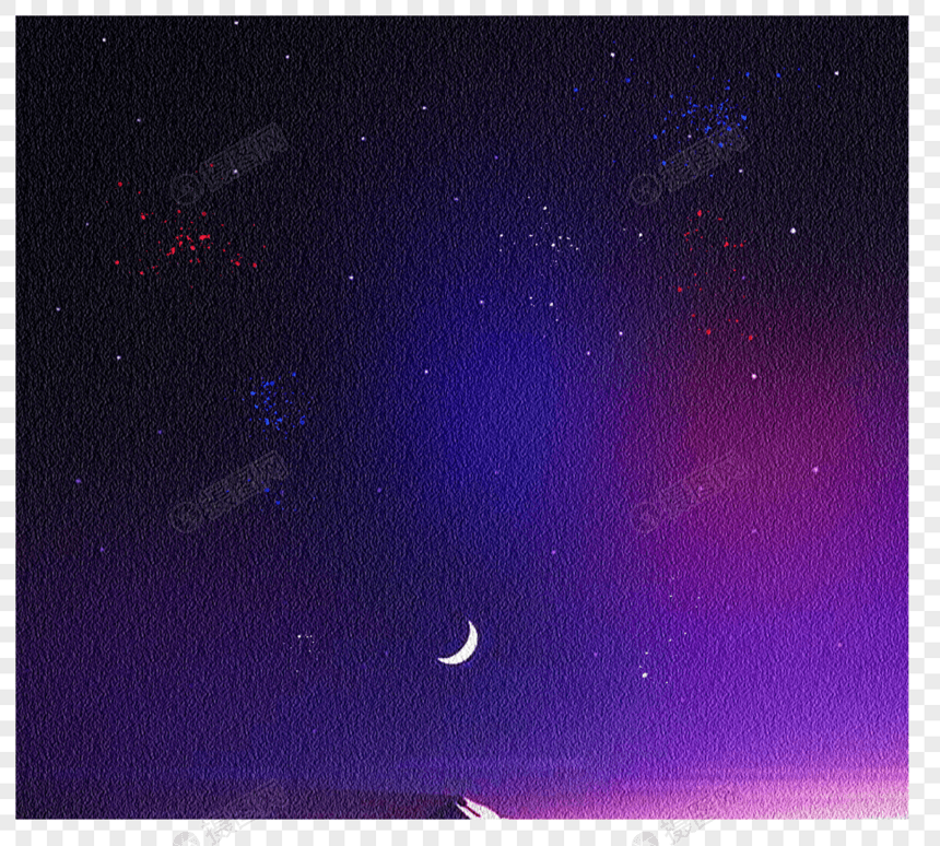 唯美大气红紫蓝色简约星空图片