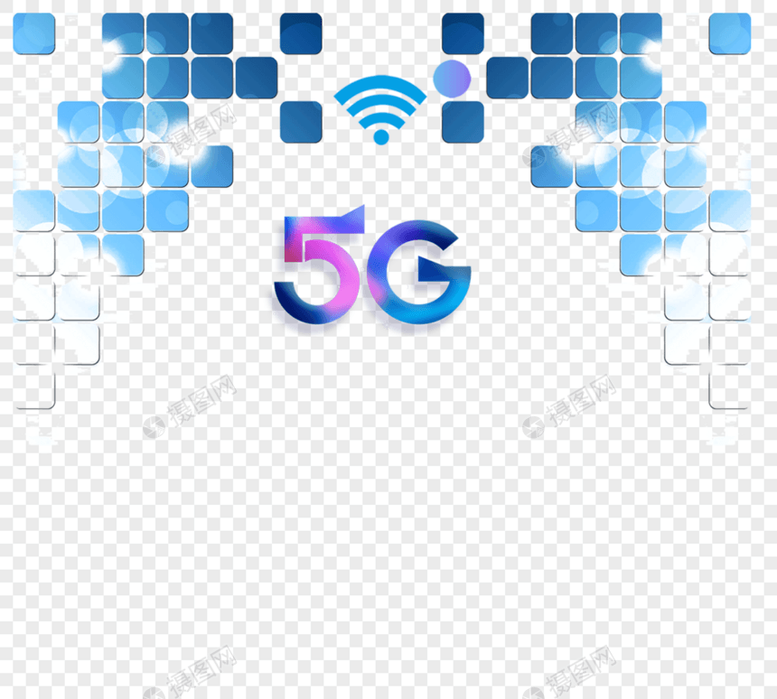 炫蓝5G互联网技术元素图片