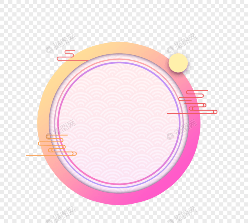 简单圆圆中秋节边框设计图案图片