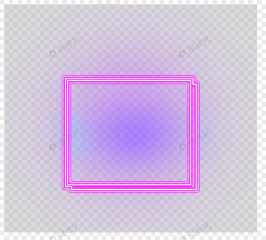 霓虹灯效果正方形边框图片