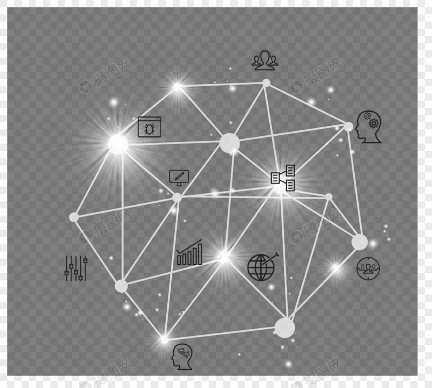 白色发光技术数据图标图片