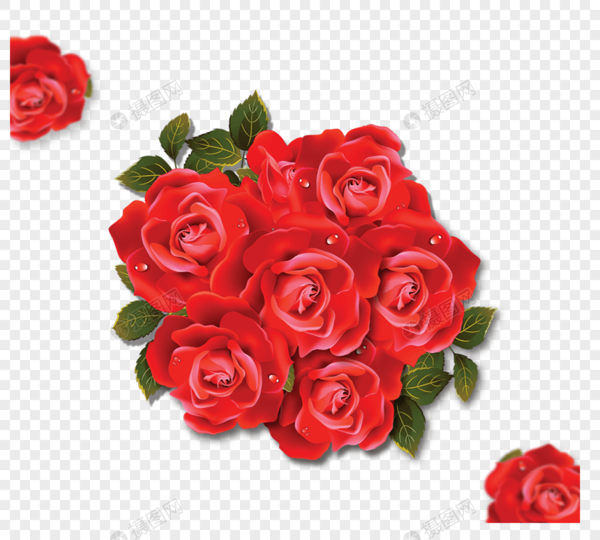 红玫瑰矢量素材图片