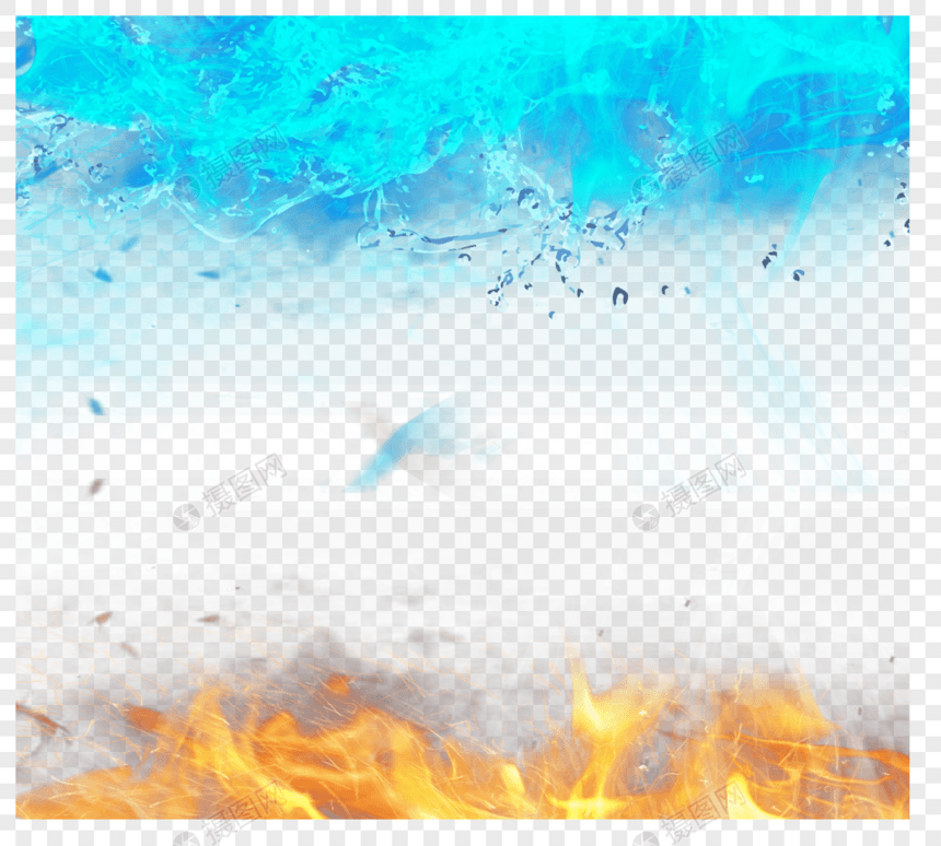 创意手绘冰与火跨界图片