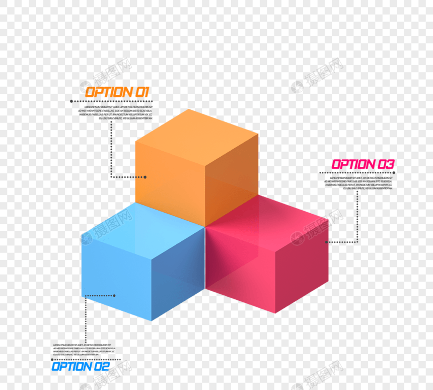 3d立方体信息图概念图片