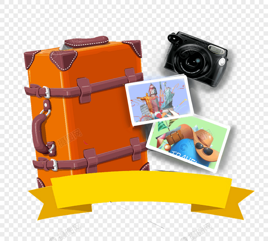 旅游照片相机相片行李箱元素图片