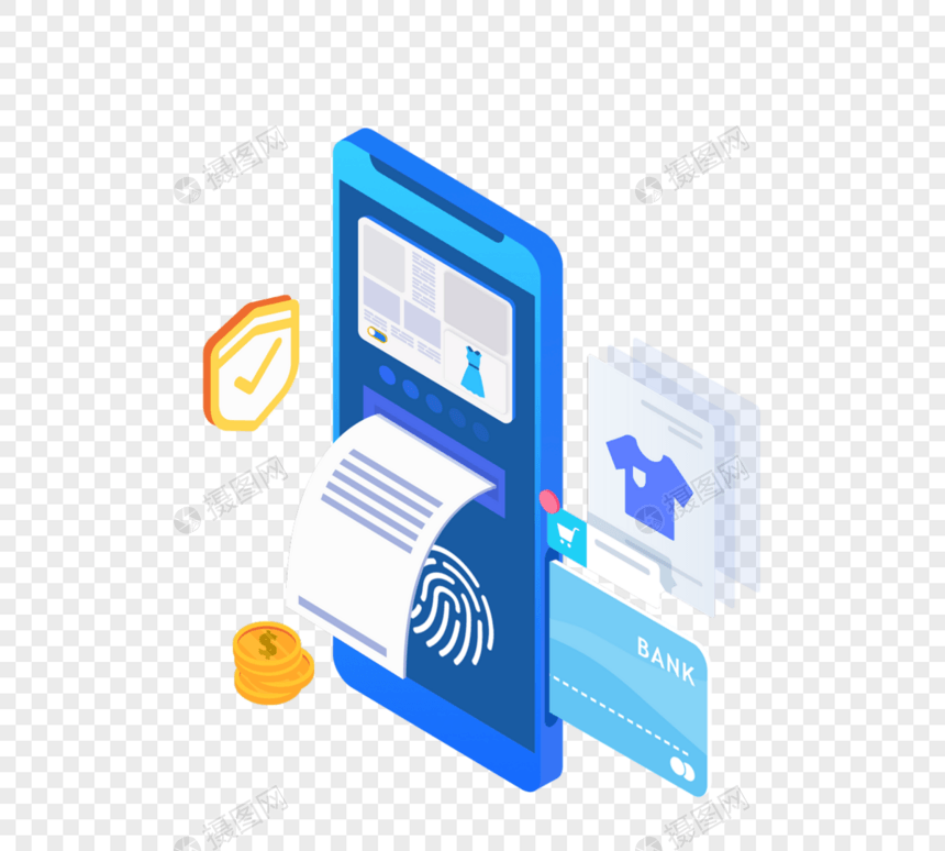 电子卡付款立体图图片