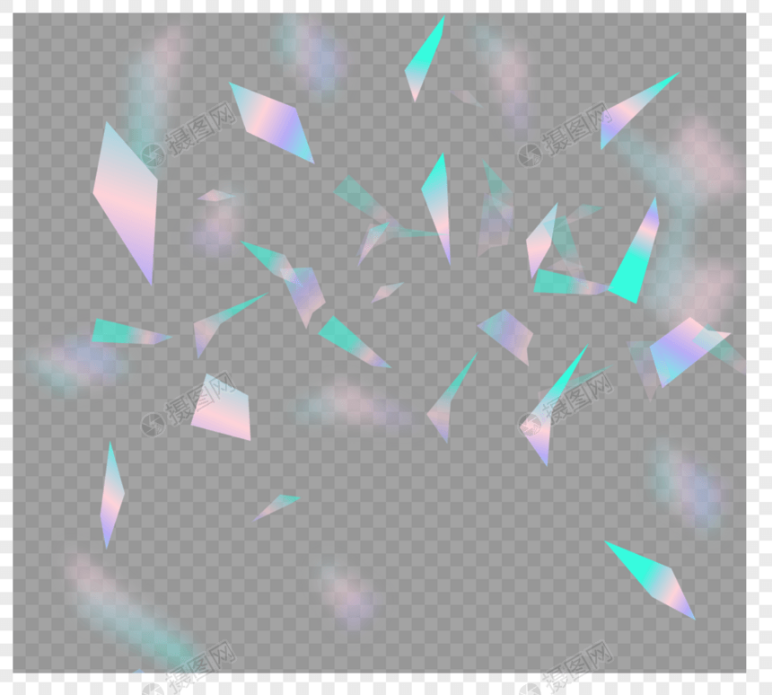 透明纸塑料块全系色透明元素图片