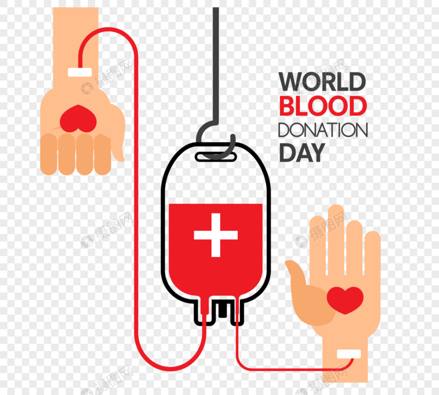 世界献血日手臂输血元素图片