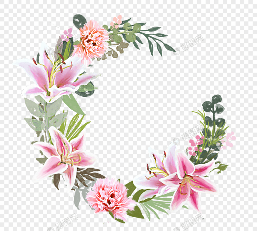 花环花卉手绘元素图片