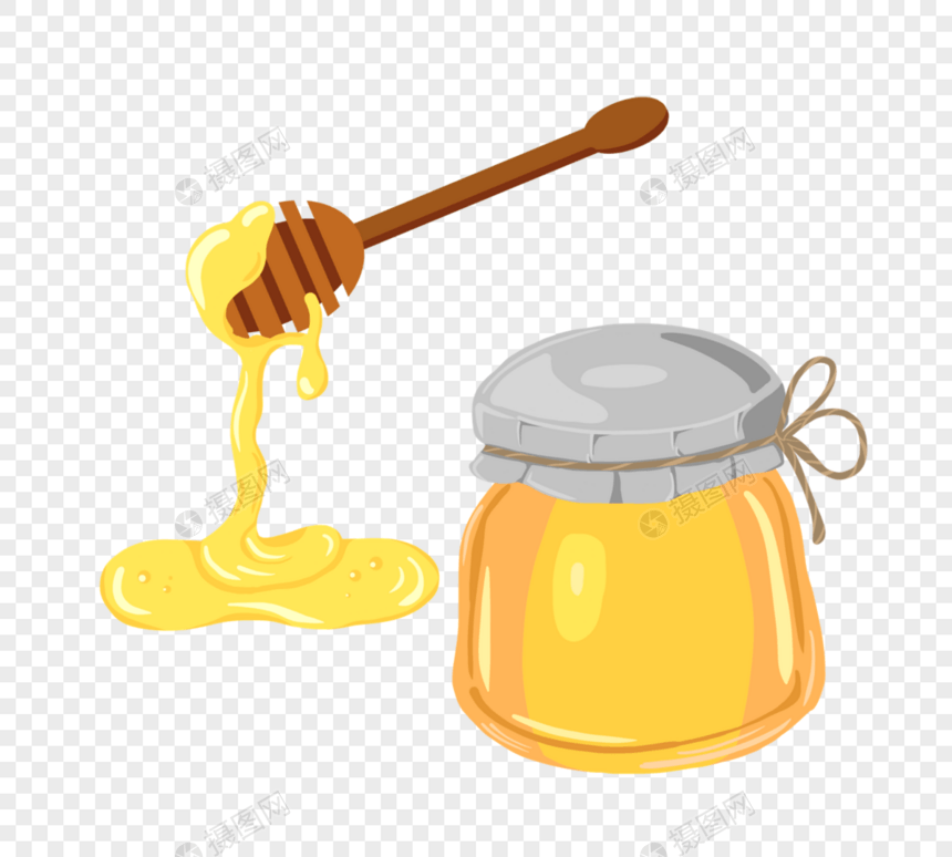 蜂蜜锤滴落蜜糖罐子图片
