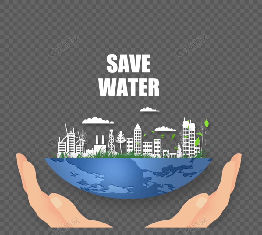 生态和世界水日保费概念图片