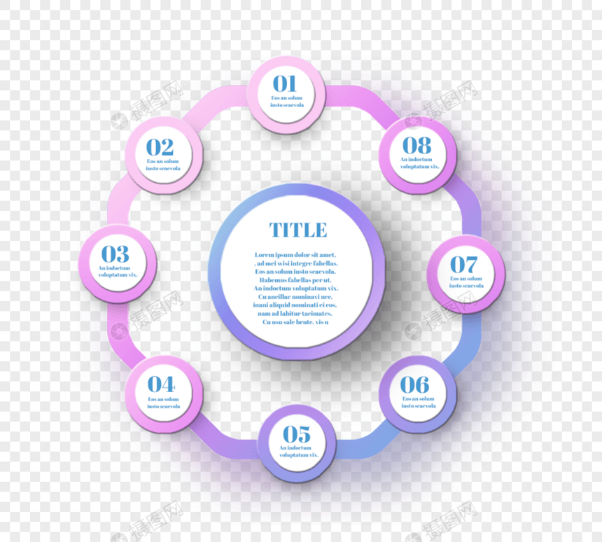 渐变循环几何图表信息图图片