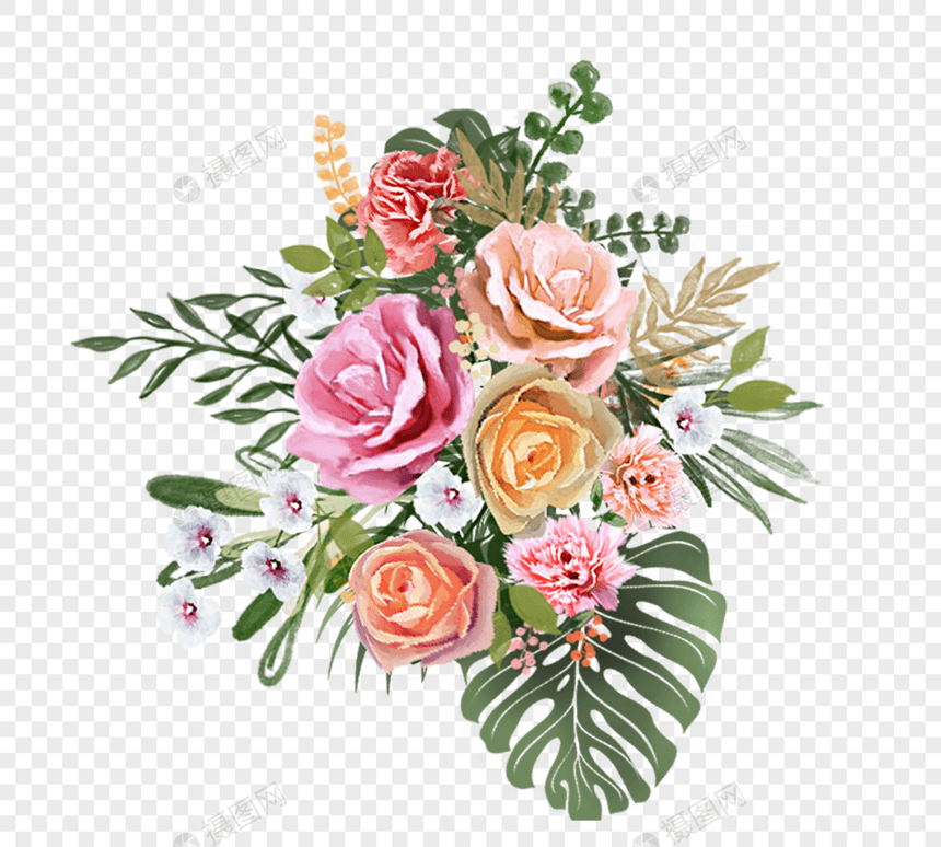 花卉花簇植物手绘元素图片
