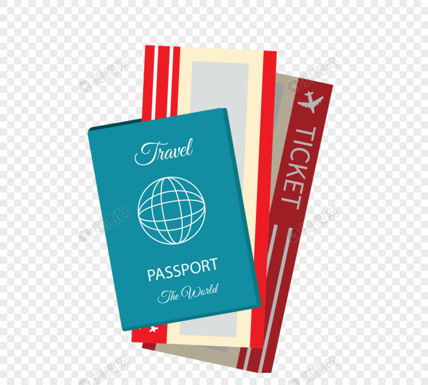 三维机票护照图图片