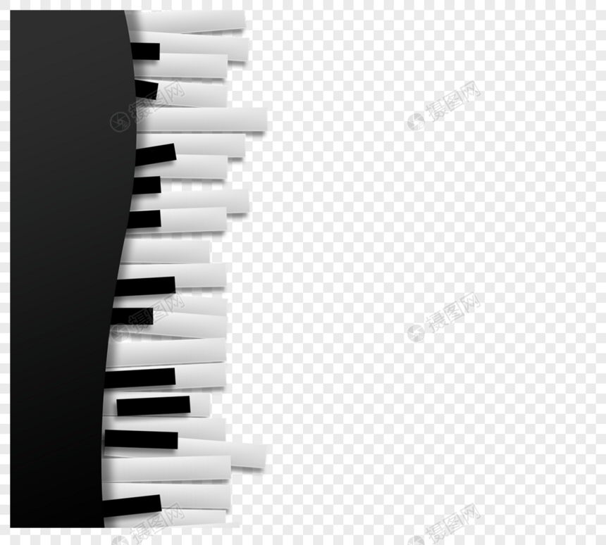 创意钢琴剪纸风钢琴键图片